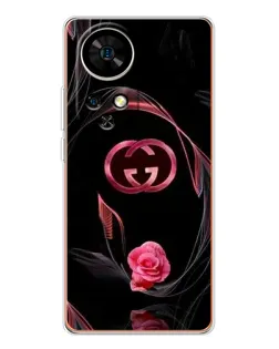 Чехол для Ulefone Note 17 Pro с картинкой «Gucci — неоновая роза»