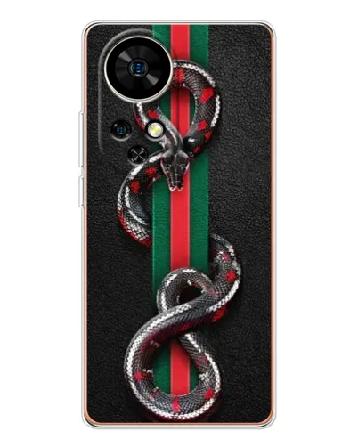 Чехол для Ulefone Note 17 Pro с картинкой «Gucci — змея на полосе» Чехол для Ulefone Note 17 Pro с картинкой «Gucci — змея на полосе»