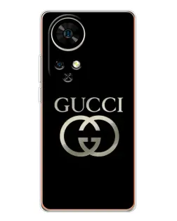 Чехол для Ulefone Note 17 Pro с картинкой «Gucci — золото на черном»