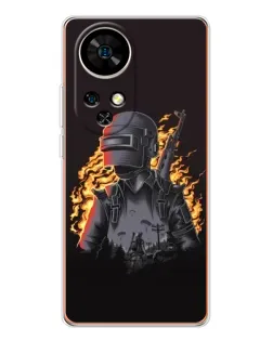 Чехол для Ulefone Note 17 Pro с картинкой «PUBG — огненный силуэт»