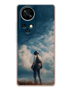 Чехол для Ulefone Note 17 Pro с картинкой «Герой PUBG на скале»