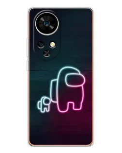 Чохол для Ulefone Note 17 Pro з картинкою «Among Us неон-арт»