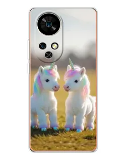 Чехол для Ulefone Note 17 Pro с картинкой «Пара единорогов»