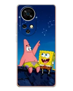 Чохол для Ulefone Note 17 Pro з картинкою «Губка Боб та Патрік вночі»