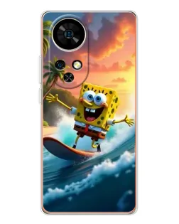 Чохол для Ulefone Note 17 Pro з картинкою «Губка Боб серфінгіст»