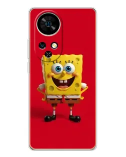 Чохол для Ulefone Note 17 Pro з картинкою «Спанч Боб на червоному»