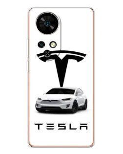 Чохол для Ulefone Note 17 Pro з картинкою «Tesla White Style»