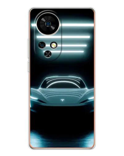 Чохол для Ulefone Note 17 Pro з картинкою «Tesla в неоні»