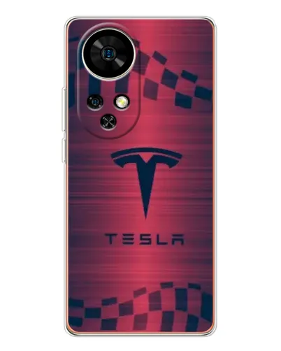 Чохол для Ulefone Note 17 Pro з картинкою «Тесла червоний карбон»