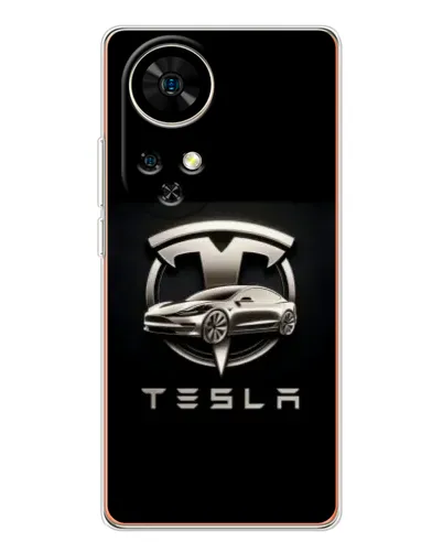 Чохол для Ulefone Note 17 Pro з картинкою «Tesla — срібне авто»