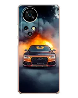 Чохол для Ulefone Note 17 Pro з картинкою «Audi у вогняному диму»