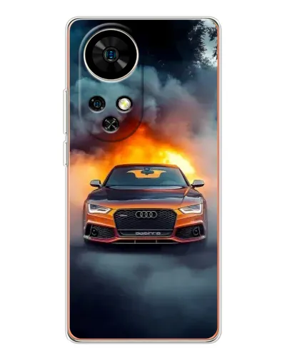 Чохол для Ulefone Note 17 Pro з картинкою «Audi у вогняному диму»