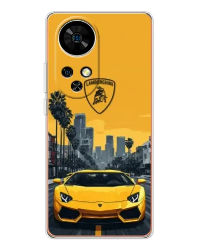 Чохол для Ulefone Note 17 Pro з картинкою «Жовтий Lamborghini місто»