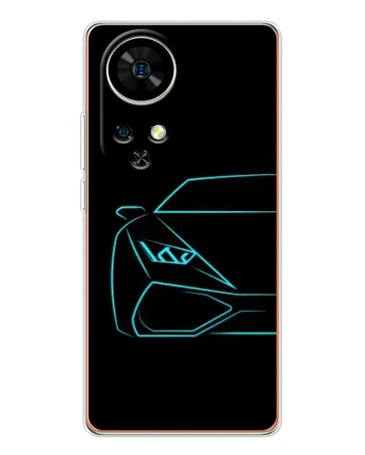Чохол для Ulefone Note 17 Pro з картинкою «Блакитний силует Lamborghini»