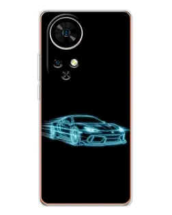 Чохол для Ulefone Note 17 Pro з картинкою «Неоновий контур Lamborghini»