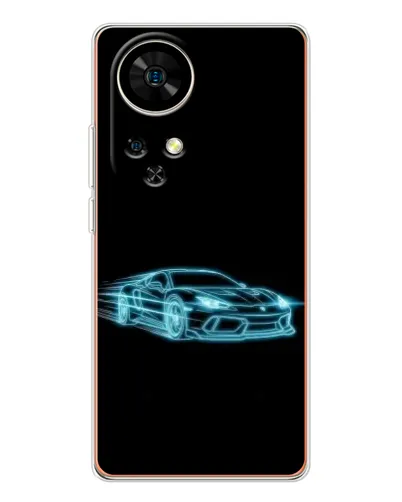 Чохол для Ulefone Note 17 Pro з картинкою «Неоновий контур Lamborghini»
