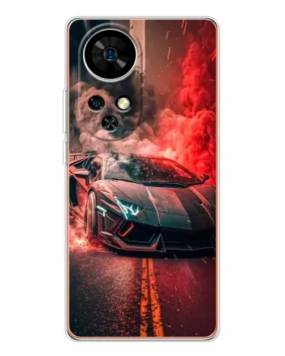 Чохол для Ulefone Note 17 Pro з картинкою «Lamborghini червоний дим»