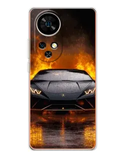 Чохол для Ulefone Note 17 Pro з картинкою «Lamborghini у вогні»