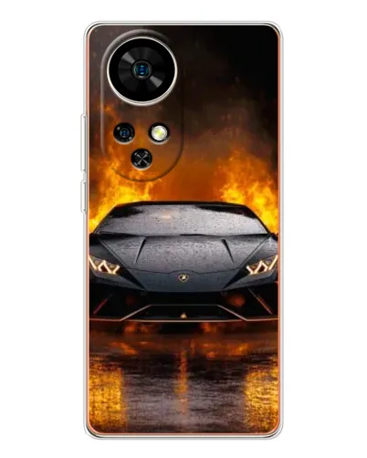 Чохол для Ulefone Note 17 Pro з картинкою «Lamborghini у вогні»