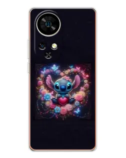 Чохол для Ulefone Note 17 Pro з картинкою «Stitch у квітах»