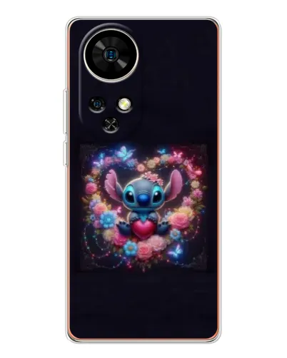 Чохол для Ulefone Note 17 Pro з картинкою «Stitch у квітах»