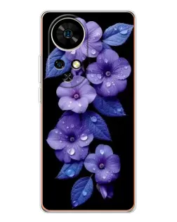 Чохол для Ulefone Note 17 Pro з картинкою «Фіолетові квіти з росою»