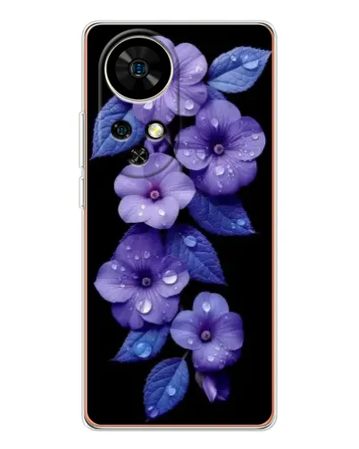 Чохол для Ulefone Note 17 Pro з картинкою «Фіолетові квіти з росою»