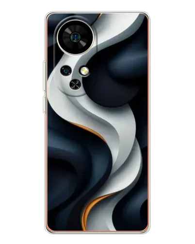 Чохол для Ulefone Note 17 Pro з картинкою «Об'ємні чорно-білі стрічки»