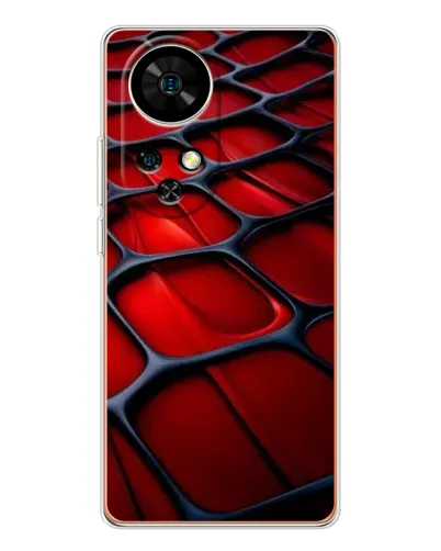 Чохол для Ulefone Note 17 Pro з картинкою «Червона глянцева сітка»