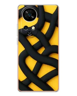 Чохол для Ulefone Note 17 Pro з картинкою «Чорне жовте переплетення»