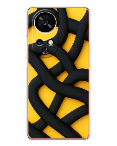 Чохол для Ulefone Note 17 Pro з картинкою «Чорне жовте переплетення»