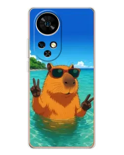 Чехол для Ulefone Note 17 Pro с картинкой «Морская капибара»
