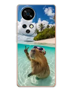 Чехол для Ulefone Note 17 Pro с картинкой «Капибара на море»