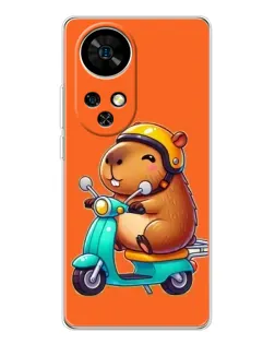 Чехол для Ulefone Note 17 Pro с картинкой «Капибара на скутере»
