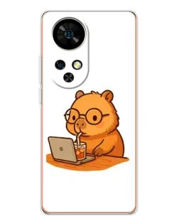 Чехол для Ulefone Note 17 Pro с картинкой «Капибара с ноутбуком»