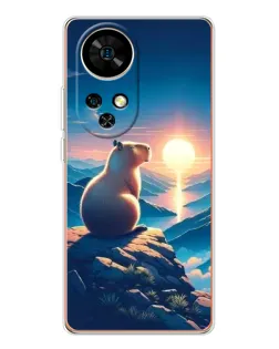 Чехол для Ulefone Note 17 Pro с картинкой «Закат солнца с капибарой»