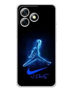 Чехол для Ulefone Note 18 Pro с картинкой «Jordan Neon Blue»