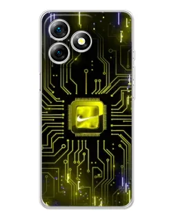 Чехол для Ulefone Note 18 Pro с картинкой «Nike — золотая искра»