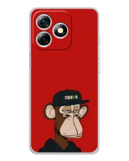 Чехол для Ulefone Note 18 Pro с картинкой «Bored Ape — красный фон» Чехол для Ulefone Note 18 Pro с картинкой «Bored Ape — красный фон»