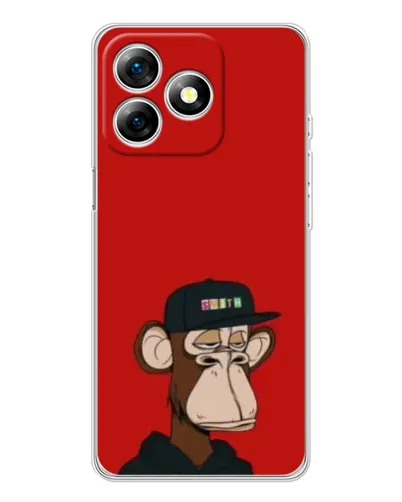 Чехол для Ulefone Note 18 Pro с картинкой «Bored Ape — красный фон» Чехол для Ulefone Note 18 Pro с картинкой «Bored Ape — красный фон»