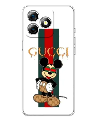 Чехол для Ulefone Note 18 Pro с картинкой «Микки Маус Gucci — полосы»