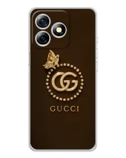 Чехол для Ulefone Note 18 Pro с картинкой «Gucci — золотая бабочка»