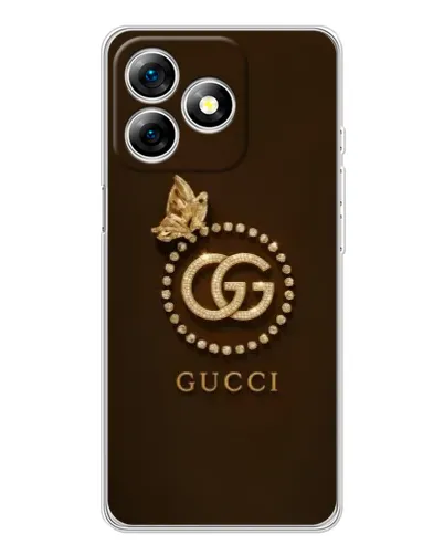 Чехол для Ulefone Note 18 Pro с картинкой «Gucci — золотая бабочка»