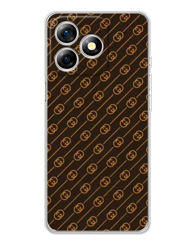 Чехол для Ulefone Note 18 Pro с картинкой «Gucci — золотые диагонали»