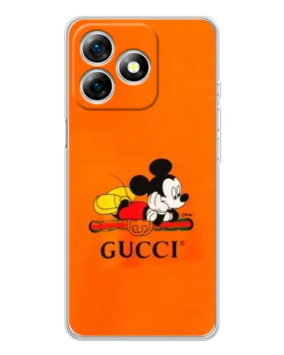 Чехол для Ulefone Note 18 Pro с картинкой «Микки Маус Gucci — оранж»