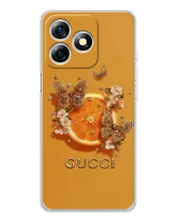 Чохол для Ulefone Note 18 Pro з картинкою «Gucci — золоті метелики»