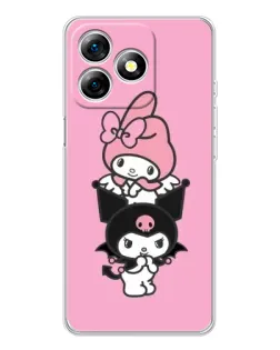 Чехол для Ulefone Note 18 Pro с картинкой «Трио My Melody и Kuromi»