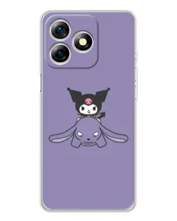 Чехол для Ulefone Note 18 Pro с картинкой «Kuromi на лиловом фоне»