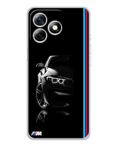 Чехол для Ulefone Note 18 Pro с картинкой «Силуэт BMW в темноте»