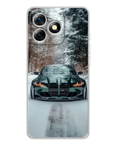 Чехол для Ulefone Note 18 Pro с картинкой «BMW в зимнем лесу»